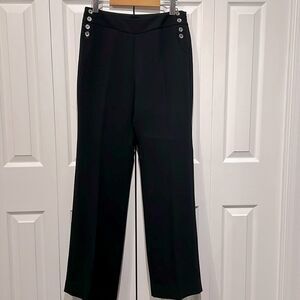 White‎ House Black Market Black Flare Lined Pants Size 6